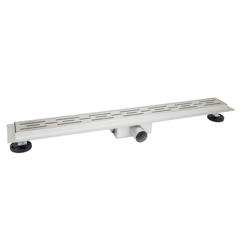 Bouwmaat Douchegoot RVS Geborsteld met Vloerflens 7x7x90cm-758399