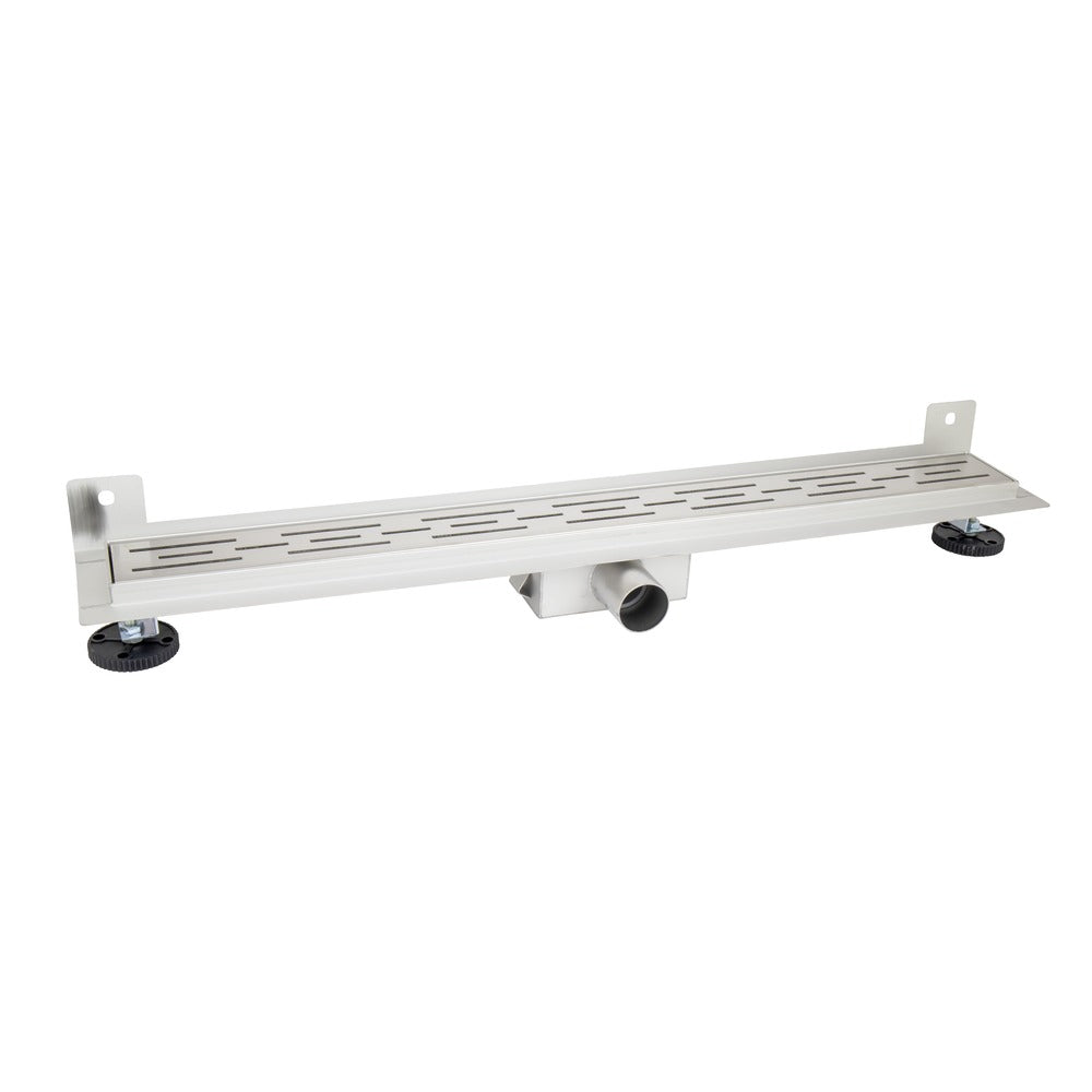 Bouwmaat Douchegoot RVS Geborsteld met Muurflens 7x7x70cm-758403