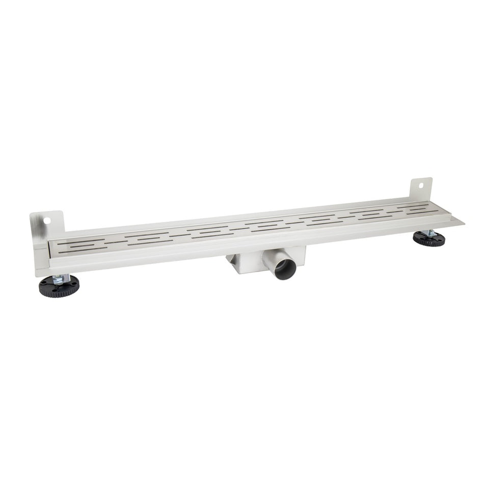 Bouwmaat Douchegoot RVS Geborsteld met Muurflens 7x7x90cm-758405