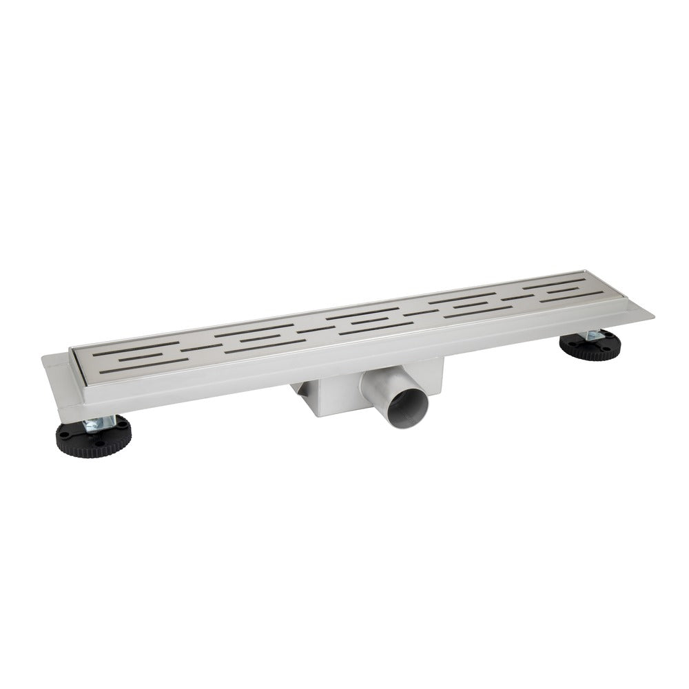 Bouwmaat Douchegoot RVS Geborsteld met Vloerflens 7x7x50cm-758408