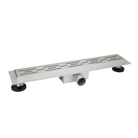 Bouwmaat Douchegoot RVS Geborsteld met Vloerflens 7x7x50cm-758408