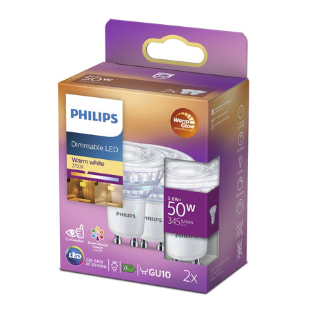 Philips LED Spot 50W GU10 Warmwit Dimbaar 2st-758433