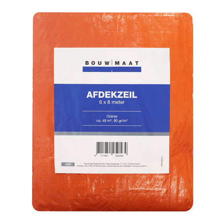 Bouwmaat Afdekzeil ca. 6x8 meter oranje 90 gr/m²-758895