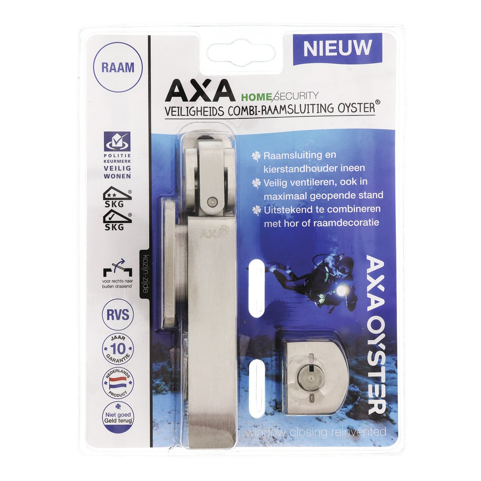 AXA Veiligheids Combi-Raamsluiting Oyster RVS DIN Li SKG2 SKG V-758969