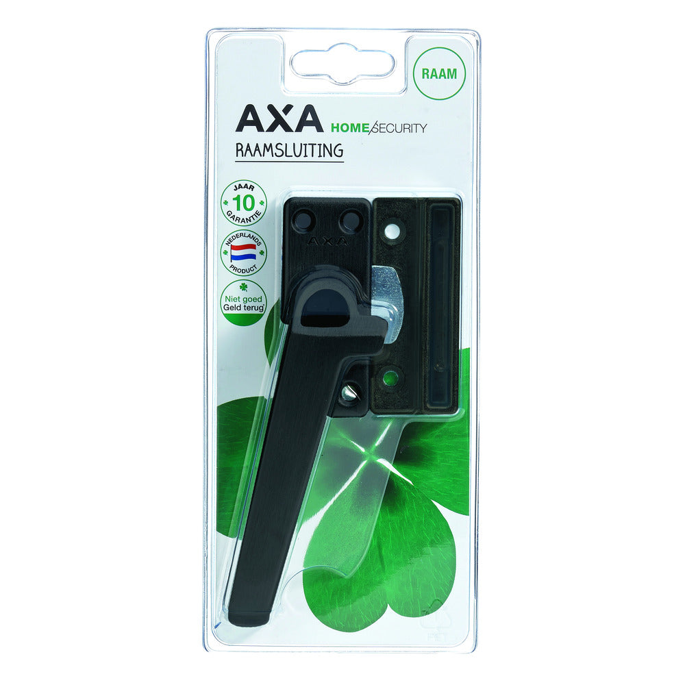 AXA Raamsluiting 3308 Aluminium Geslepen Zwart Li Met Nok En Knop-758981