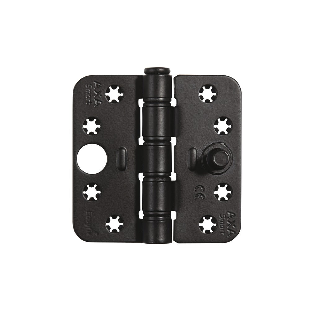 AXA Veiligheidsscharnier Smart Easyfix Ronde Hoek Staal Zwart 89x89mm SKG3-759036