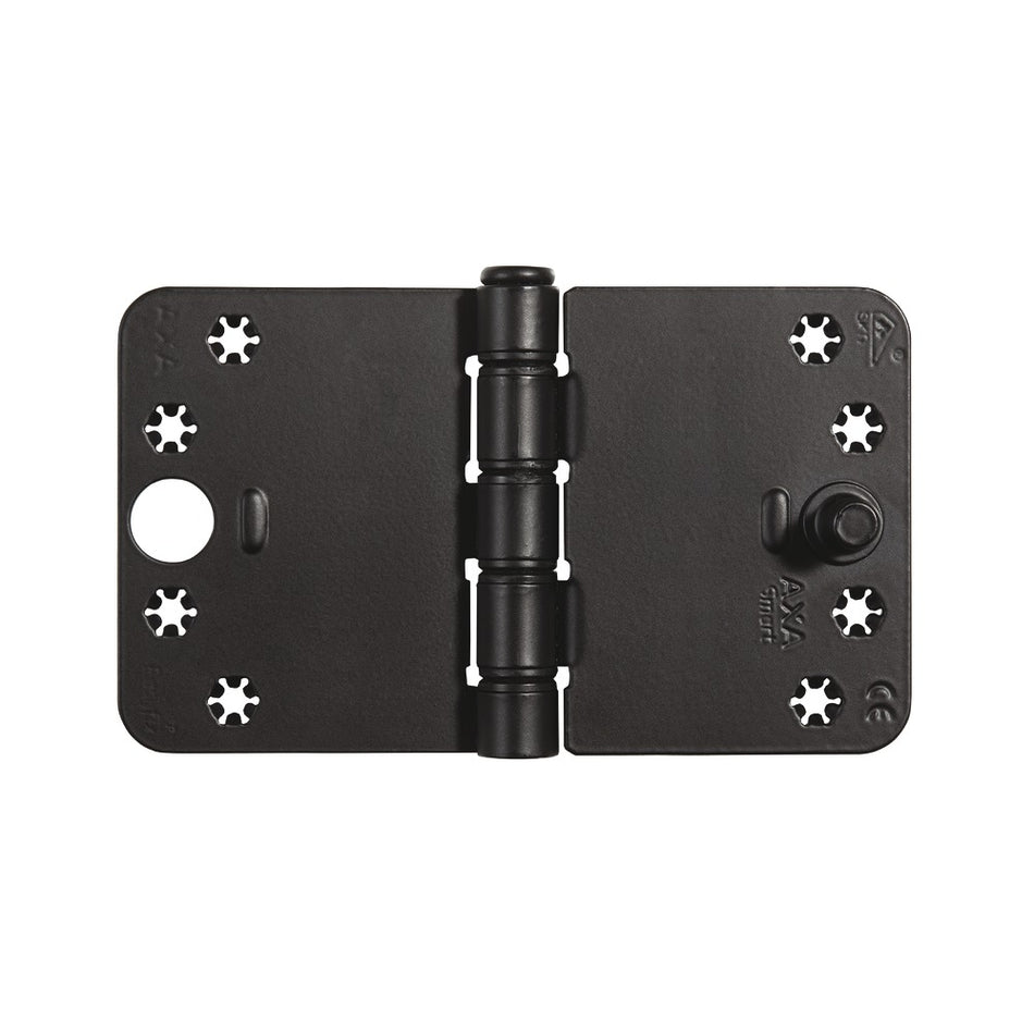 AXA Veiligheidsscharnier Smart Easyfix Ronde Hoek Staal Zwart 125x89mm SKG3-759037