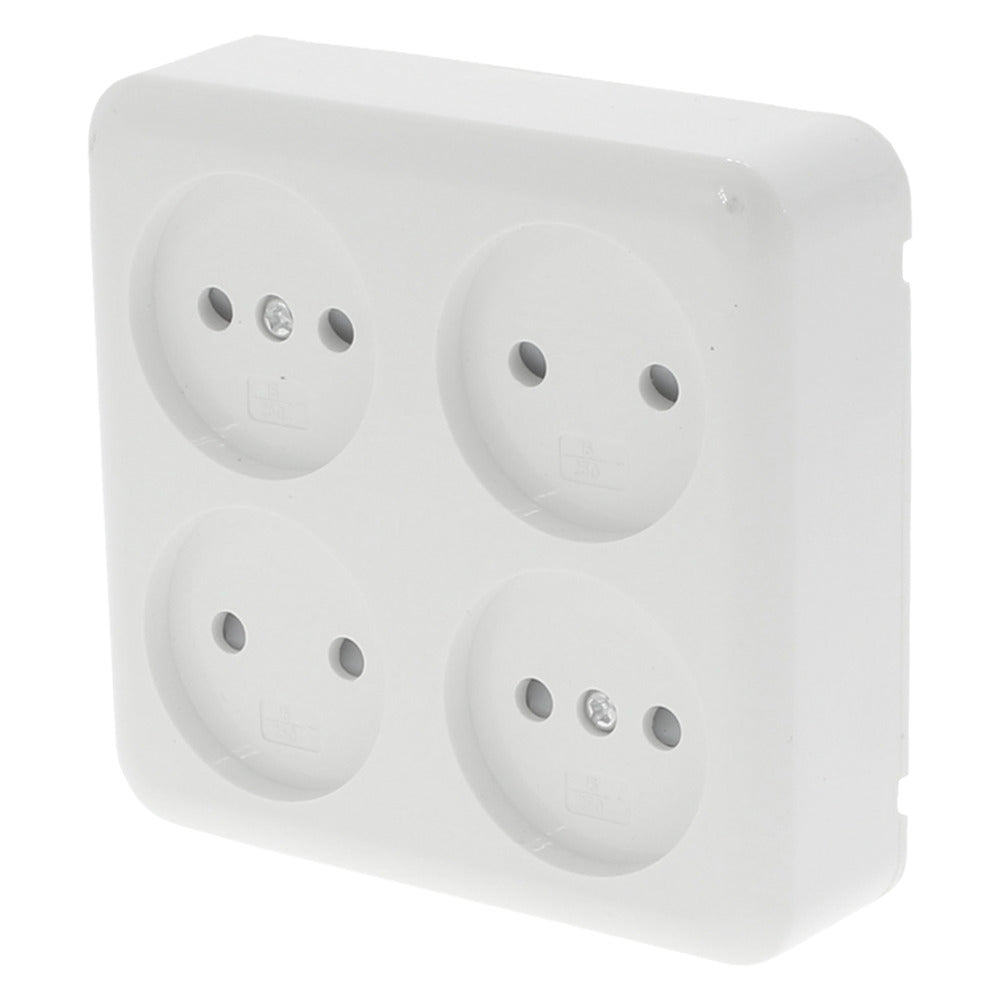 Q-Link Contactdoos Opbouw 4-Voudig Polarwit-759531