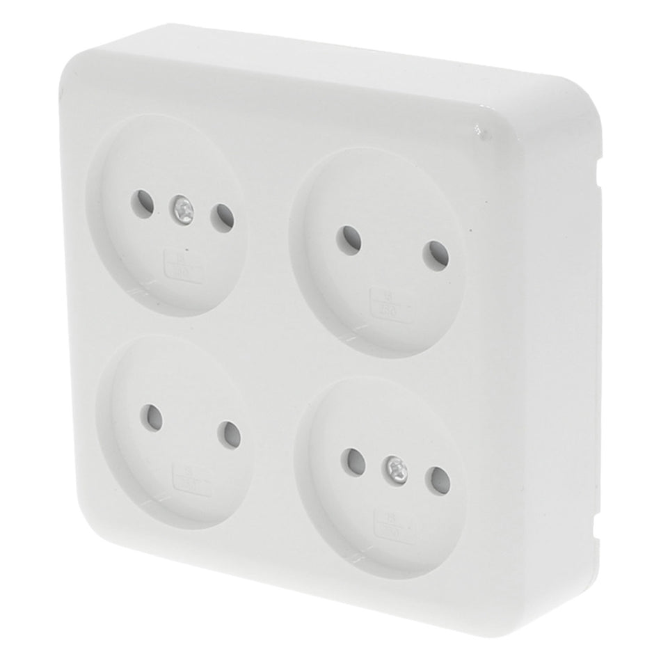 Q-Link Contactdoos Opbouw 4-Voudig Polarwit-759531
