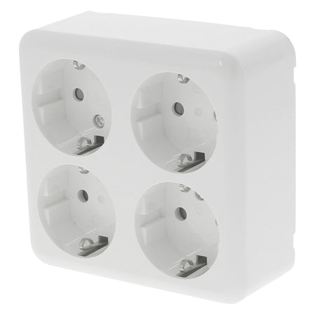 Q-Link Contactdoos Opbouw 4-Voudig Polarwit Randaarde-759532