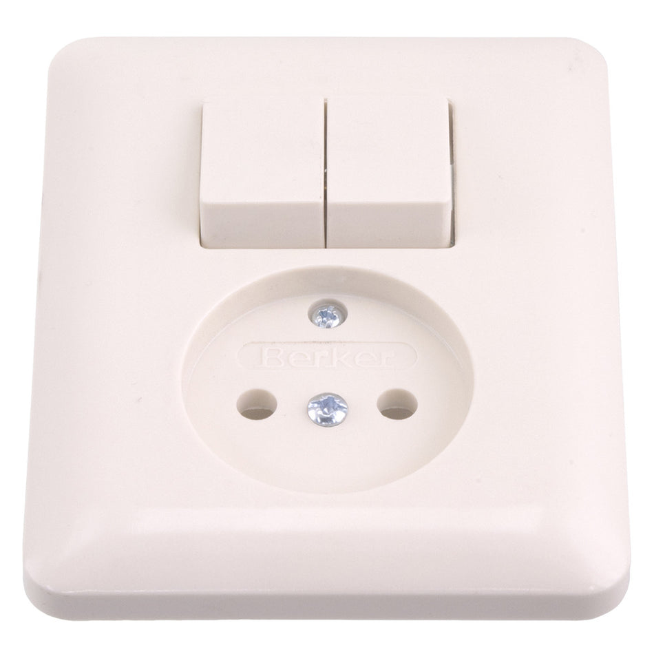Combinatie Stopcontact Schakelaar Polarwit-759536