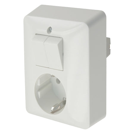 Combinatie Stopcontact Schakelaar Polarwit Randaarde-759537
