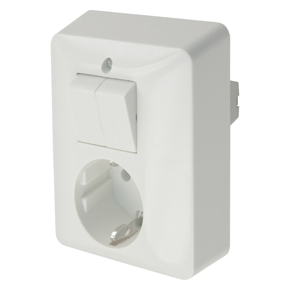 Combinatie Stopcontact Schakelaar Polarwit Randaarde-759537