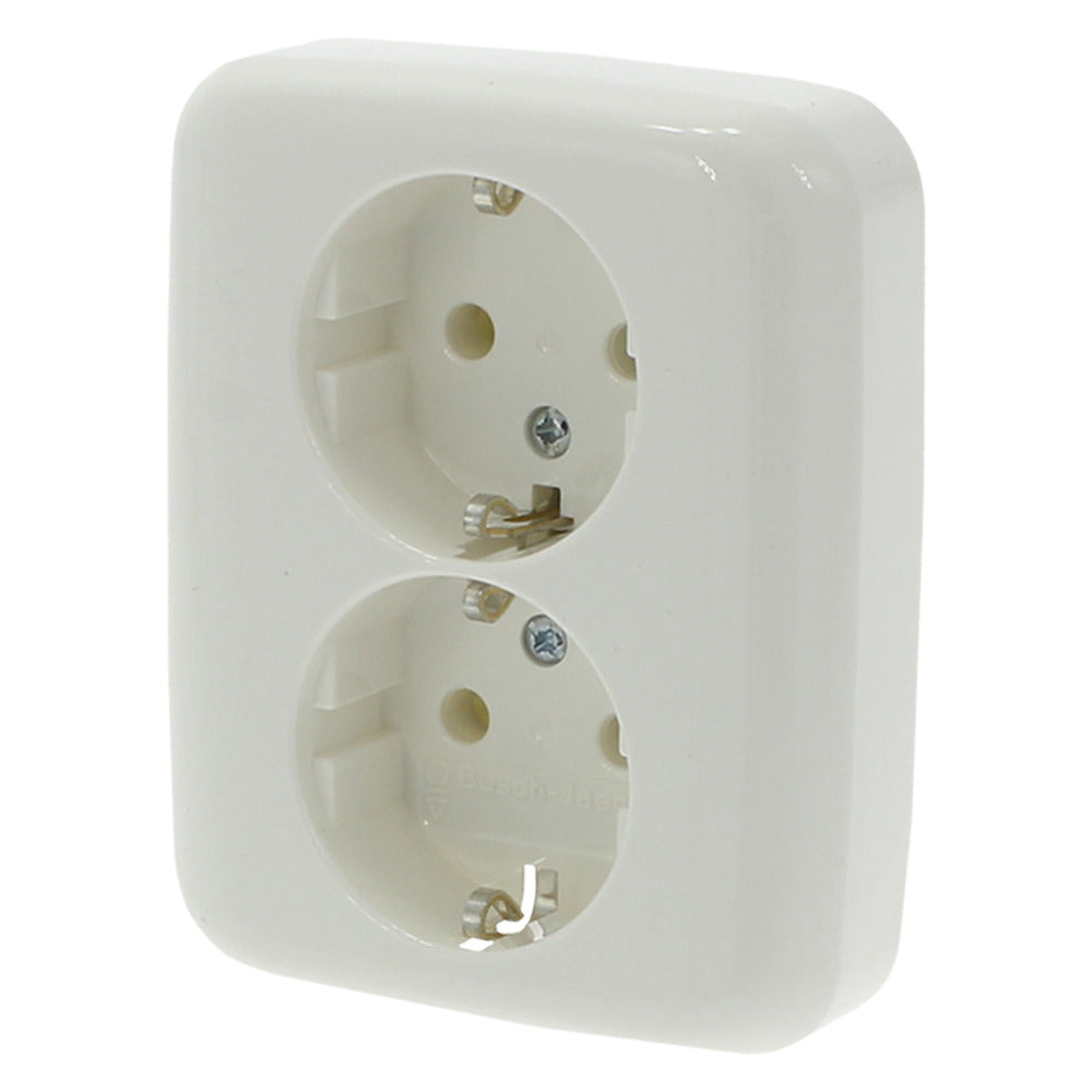 Busch-Jaeger Contactdoos Reflex Inbouw 2-Voudig Polarwit Randaarde-759552
