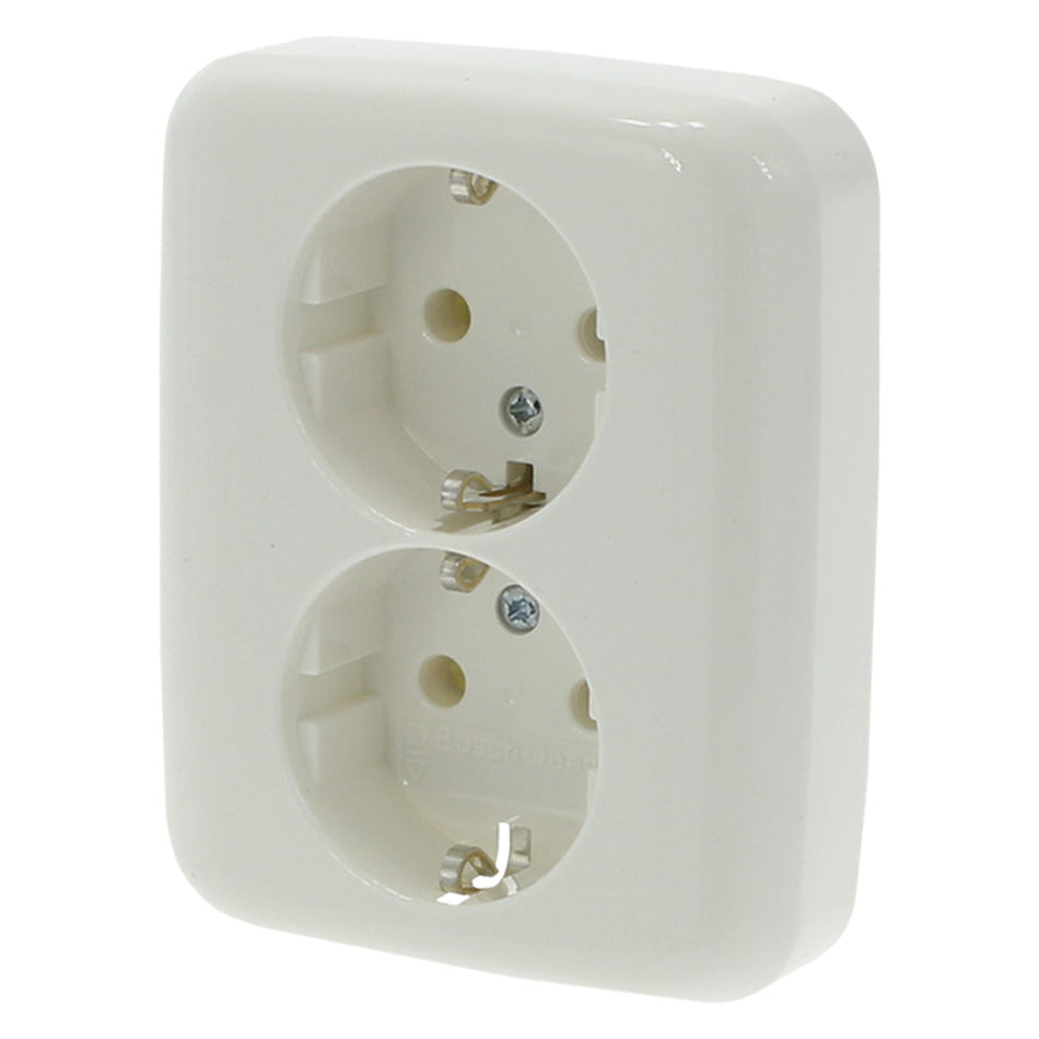 Busch-Jaeger Contactdoos Reflex Inbouw 2-Voudig Polarwit Randaarde-759552