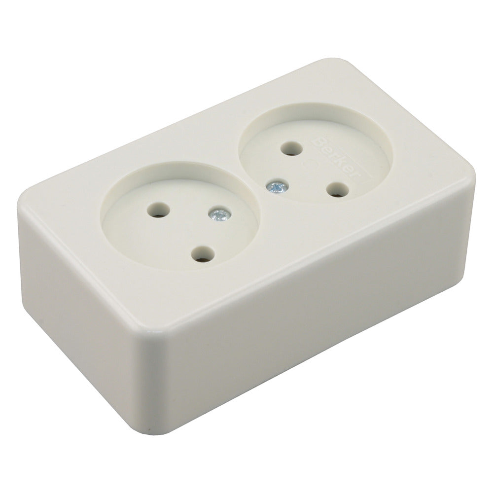 Berker Contactdoos Opbouw 2-Voudig Polarwit-759554