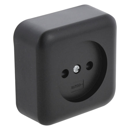 Q-Link Contactdoos Opbouw 1-Voudig Kinderbeveiliging Zwart-759617