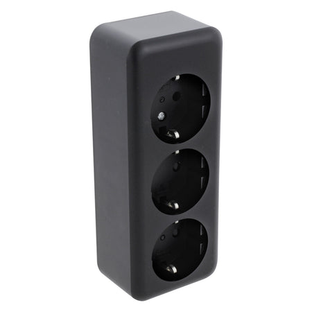 Q-Link Contactdoos Opbouw 3-Voudig Randaarde Zwart-759621