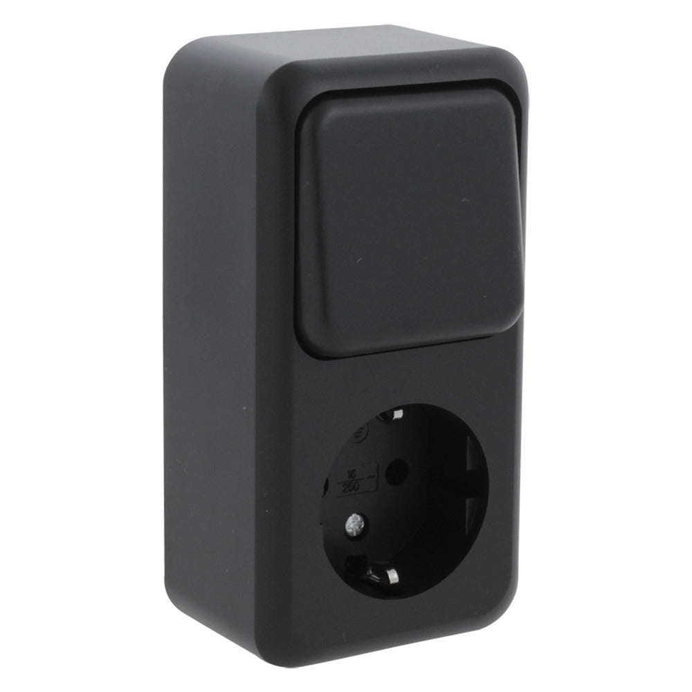 Q-Link Contactdoos Opbouw Combinatie Wissel Zwart-759623
