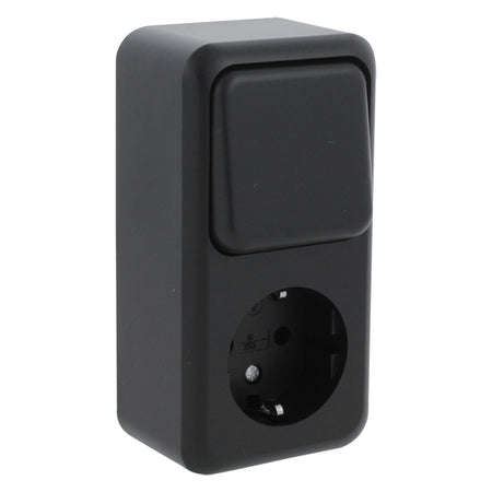 Q-Link Contactdoos Opbouw Combinatie Wissel Zwart-759623