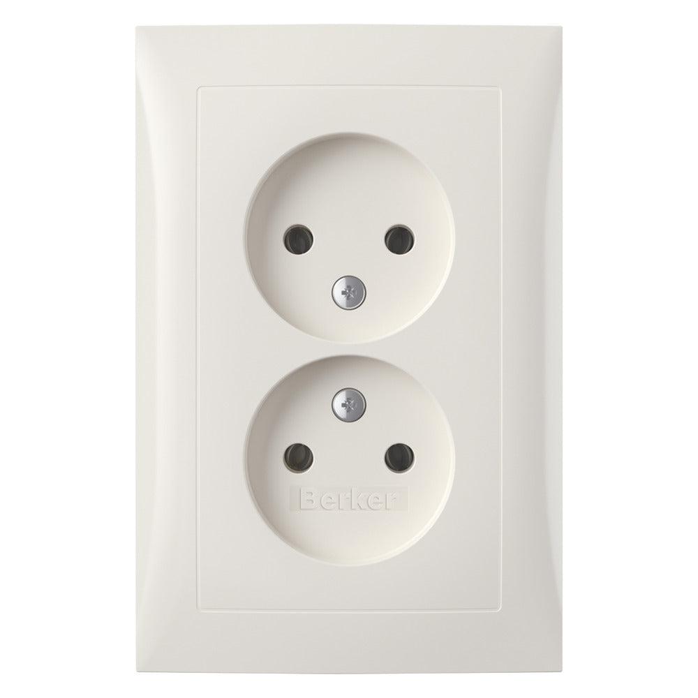 Berker Contactdoos S1 Inbouw 2-Voudig Polarwit-759626