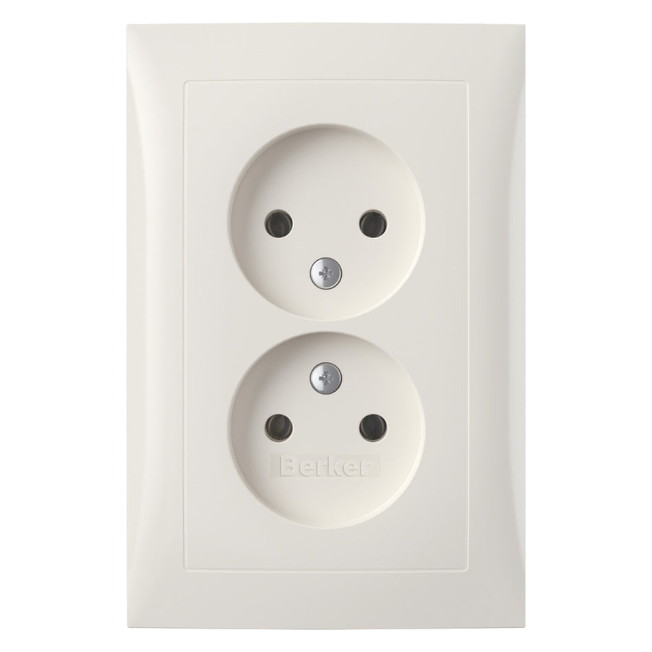 Berker Contactdoos S1 Inbouw 2-Voudig Polarwit-759626