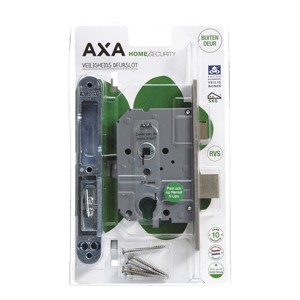 AXA Veiligheidsinsteek Dag-Nachtslot PC55 Rechte Hoek RVS 174x25x16mm SKG2-759673