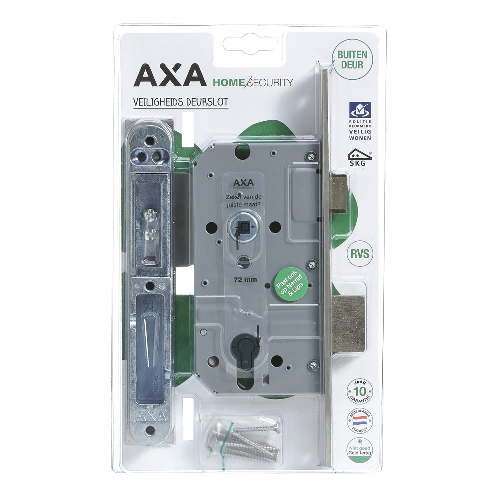 AXA Veiligheidsinsteek Dag-Nachtslot PC72 Rechte Hoek RVS 238x25x16mm SKG2-759674