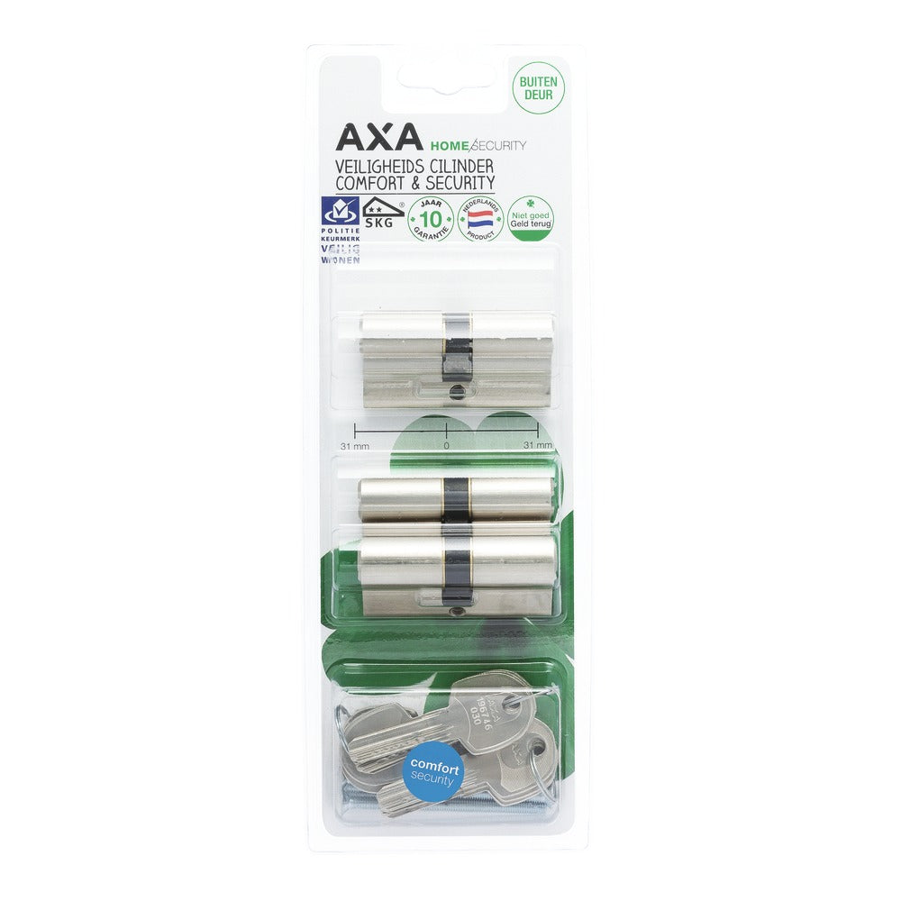 AXA Dubbele Veiligheidscilinder Comfort Security 30-30mm SKG2 3st-759679