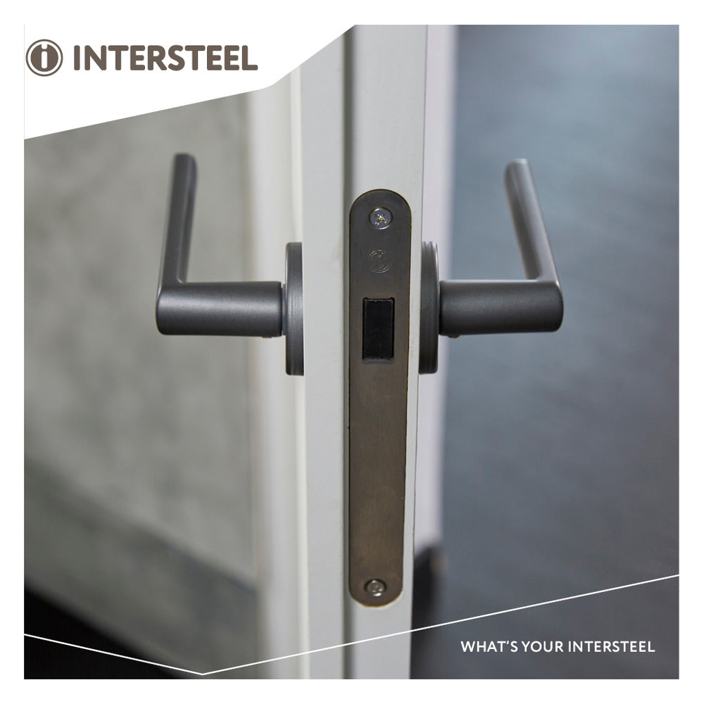 Intersteel Woningbouw Magneet Loopslot Voorplaat Afgerond RVS 20x174 Doornmaat 50mm Incl. Sluitplaat/kom-759686