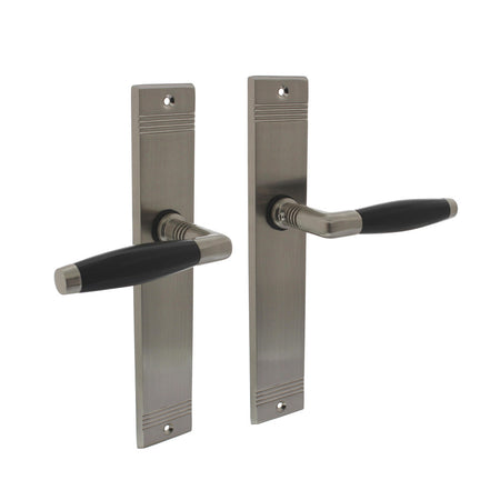 Intersteel Deurkruk Ton Basic Met schild Groef 235x43x5mm Blind Mat Nikkel/Ebbenhout-759693