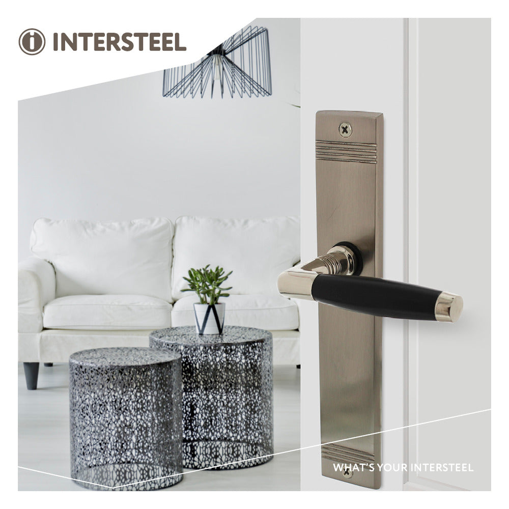 Intersteel Deurkruk Ton Basic Met schild Groef 235x43x5mm Blind Mat Nikkel/Ebbenhout-759693