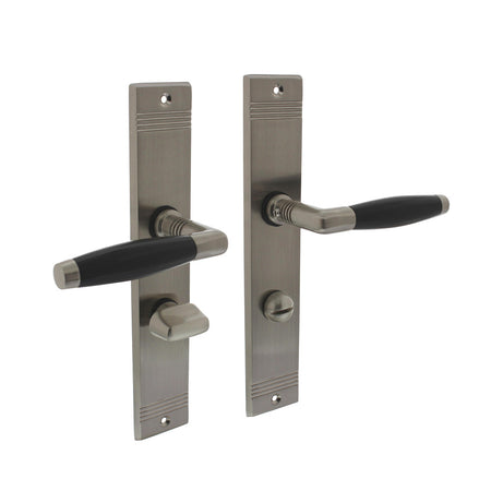 Intersteel Deurkruk Ton Basic Met schild Groef 235x43x5mm WC63/8mm Mat Nikkel/Ebbenhout-759694