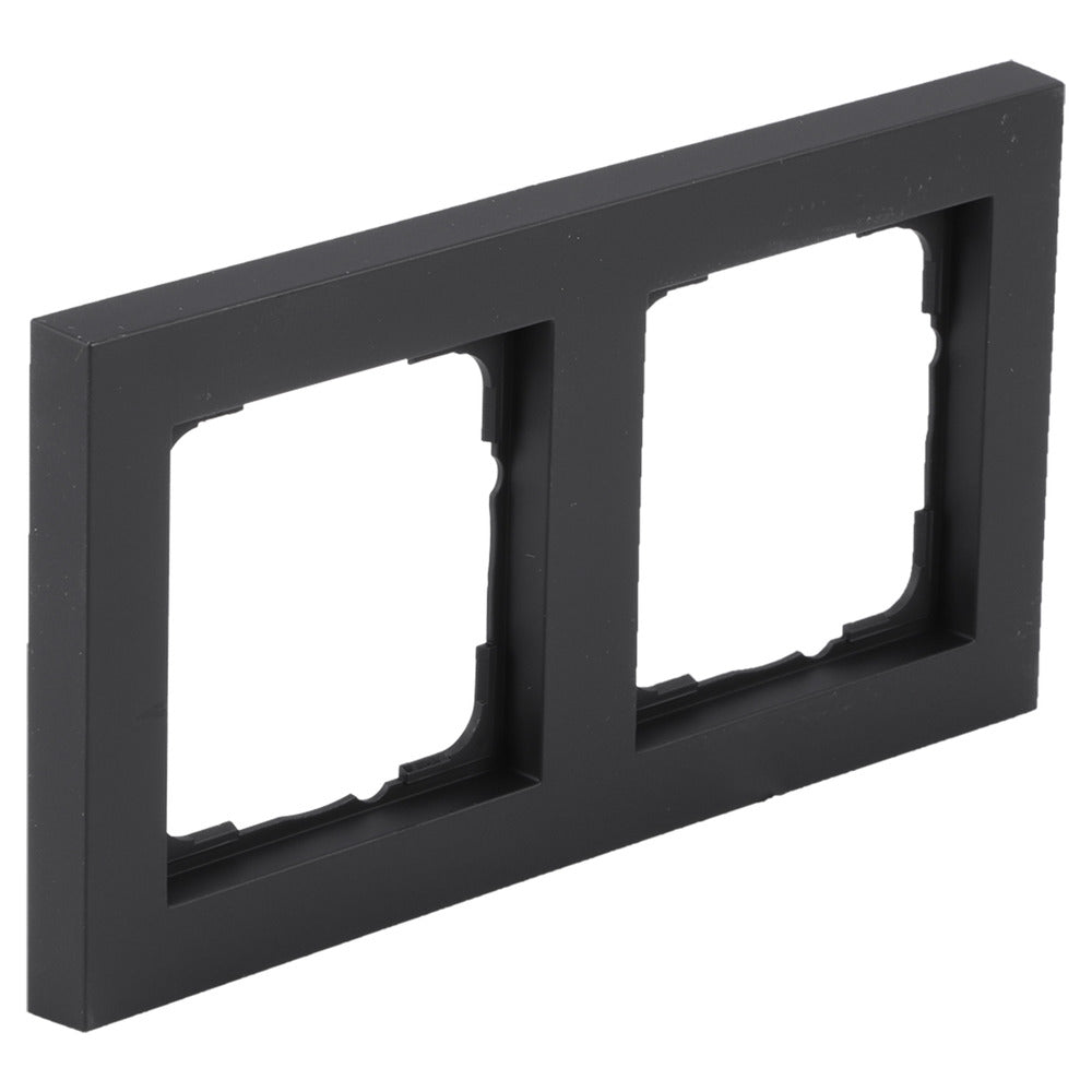 Gira Afdekraam E2 Inbouw 2-Voudig Zwart Verticaal/Horizontaal-759816