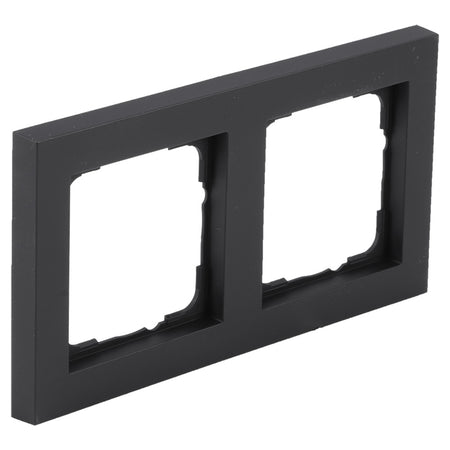 Gira Afdekraam E2 Inbouw 2-Voudig Zwart Verticaal/Horizontaal-759816