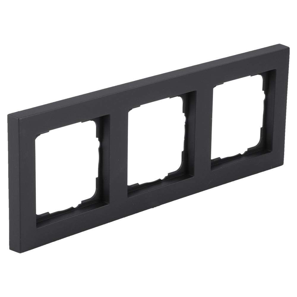 Gira Afdekraam E2 Inbouw 3-Voudig Zwart Verticaal/Horizontaal-759817