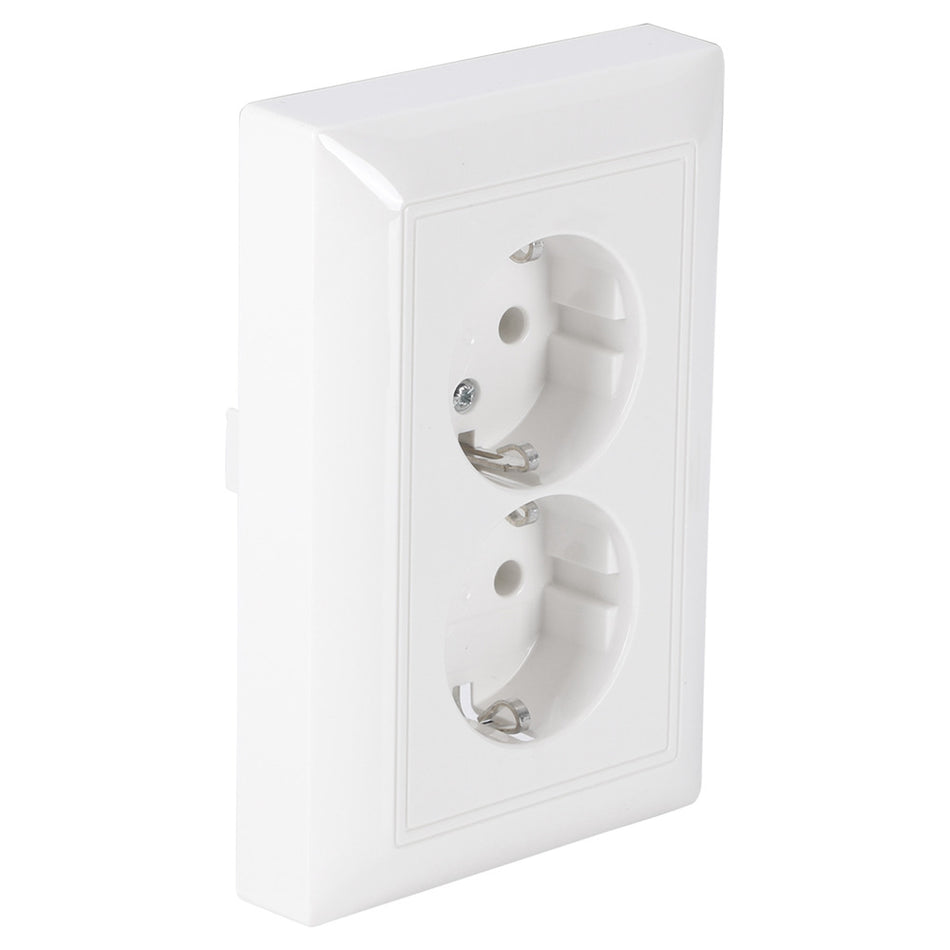 Busch-Jaeger Contactdoos Balance Inbouw 2-Voudig Polarwit Randaarde-759838