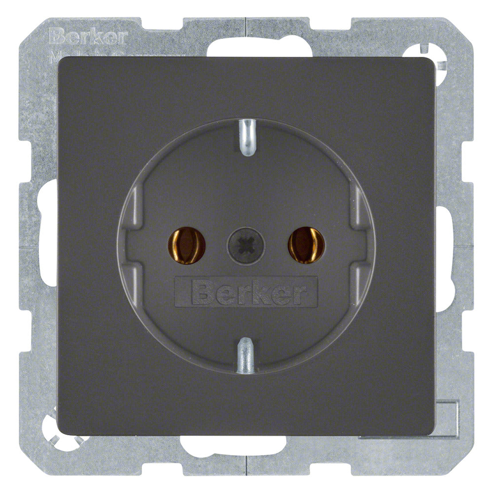 Berker Contactdoos Q1 Inbouw 1-Voudig Antraciet Randaarde-759916