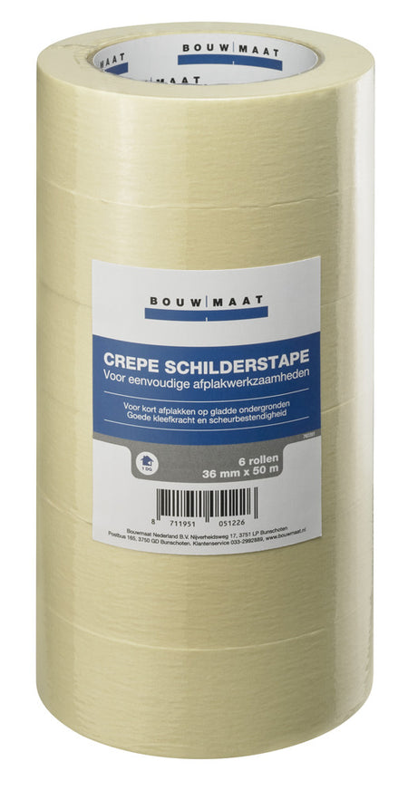 Bouwmaat Schilderstape Crepe 6st-760391