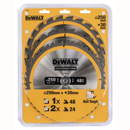 DeWALT Zaagbladen CZB 3 Pack 250x30mm 2x DT1956-QZ +1x DT1957-QZ-760571