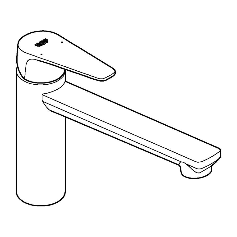 GROHE BauEdge keukenmengkraan laag chroom rechte uitloop 1-greeps 1 stuk-760759