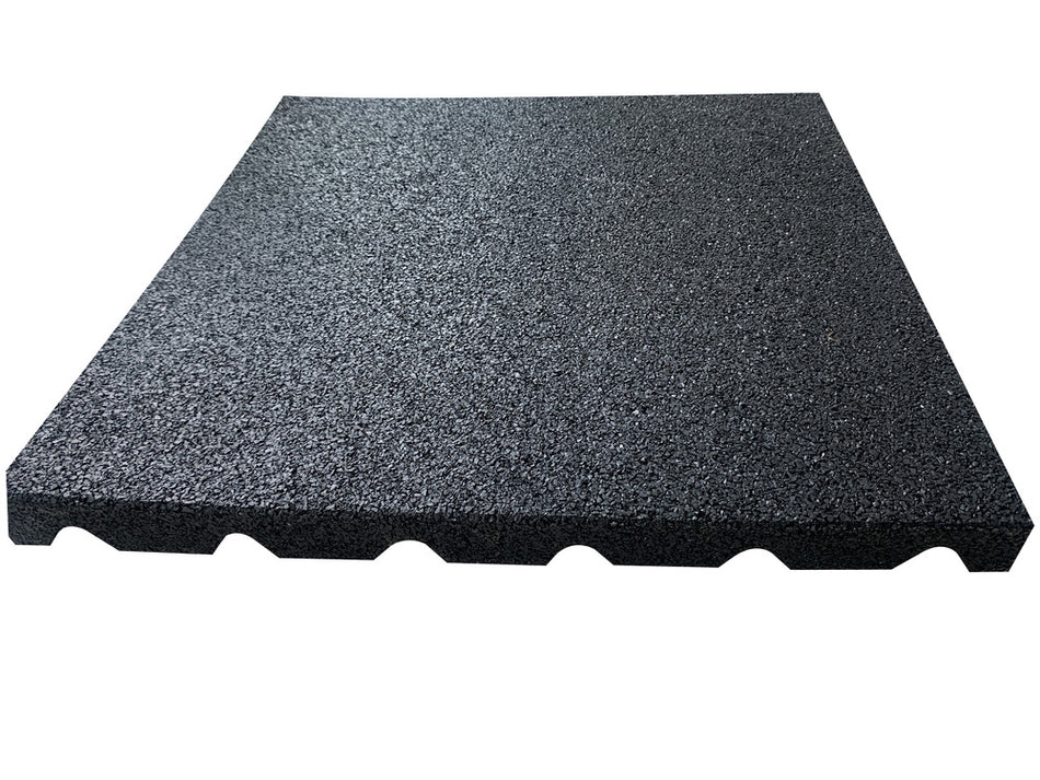 Rubber tegel 50x50x4 cm zwart-764435