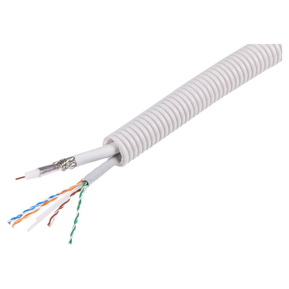 Q-Link Netwerkkabel Flexibel 3/4 Met Coax En UTP Kabel CAT6 50m-764968
