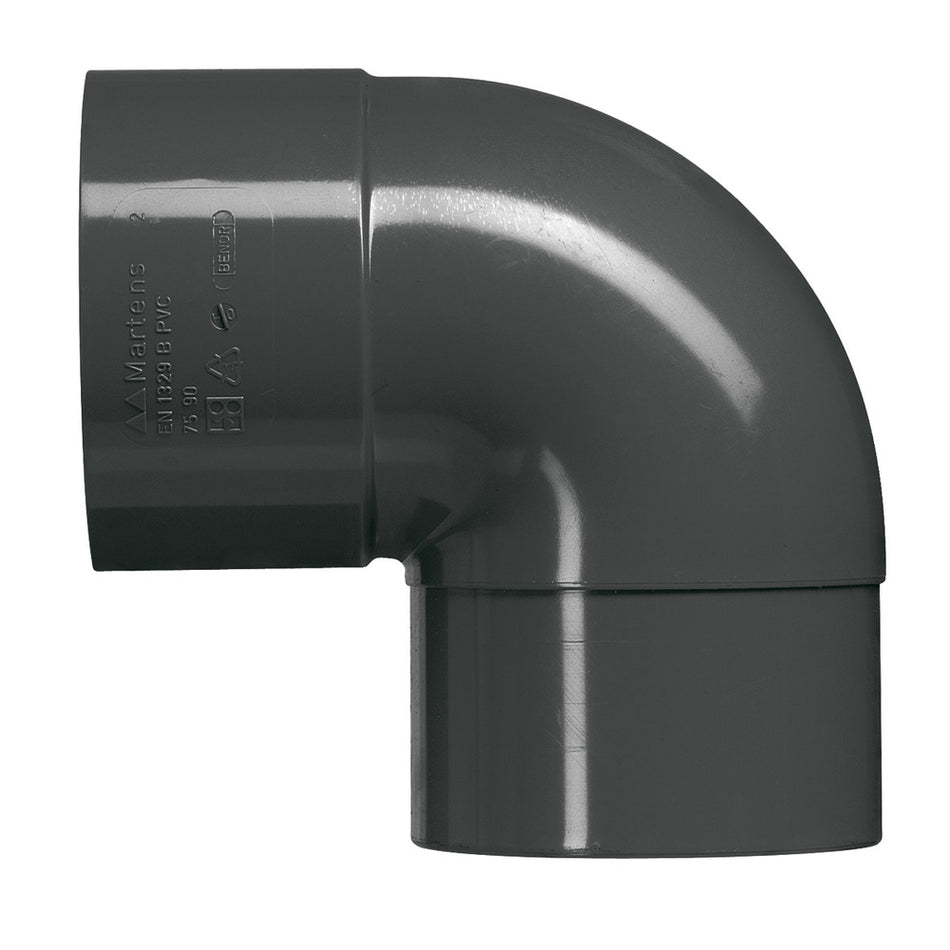 Martens Bocht verjonging PVC 80 mm antraciet 1xlijmmof  HWA 87° 1 stuk-766412