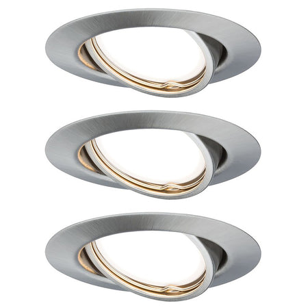 Paulmann Inbouwspot Base Coin Geborsteld RVS Rond 5W 3-Stap Dimbaar Kantelbaar 3st-766707