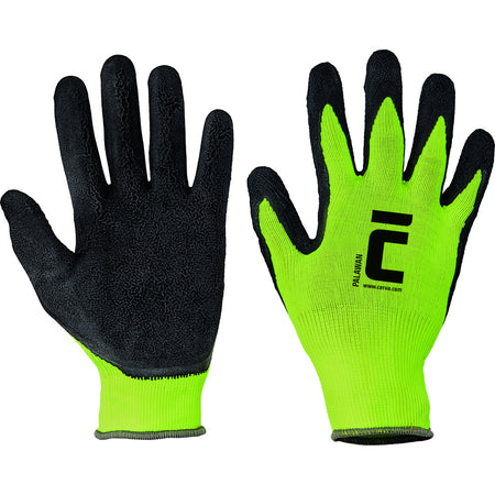 CERVA Werkhandschoenen Palawan Nylon/Latex Geel Maat 9/L 12 Paar-768895