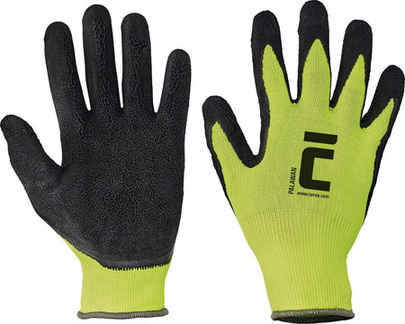 CERVA Werkhandschoenen Palawan Nylon/Latex Geel Maat 10/XL 12 Paar-768896