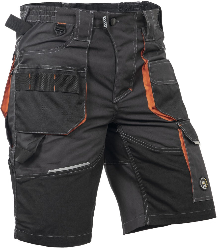 CERVA Korte Werkbroek Emerton+ Antraciet/Oranje-768956