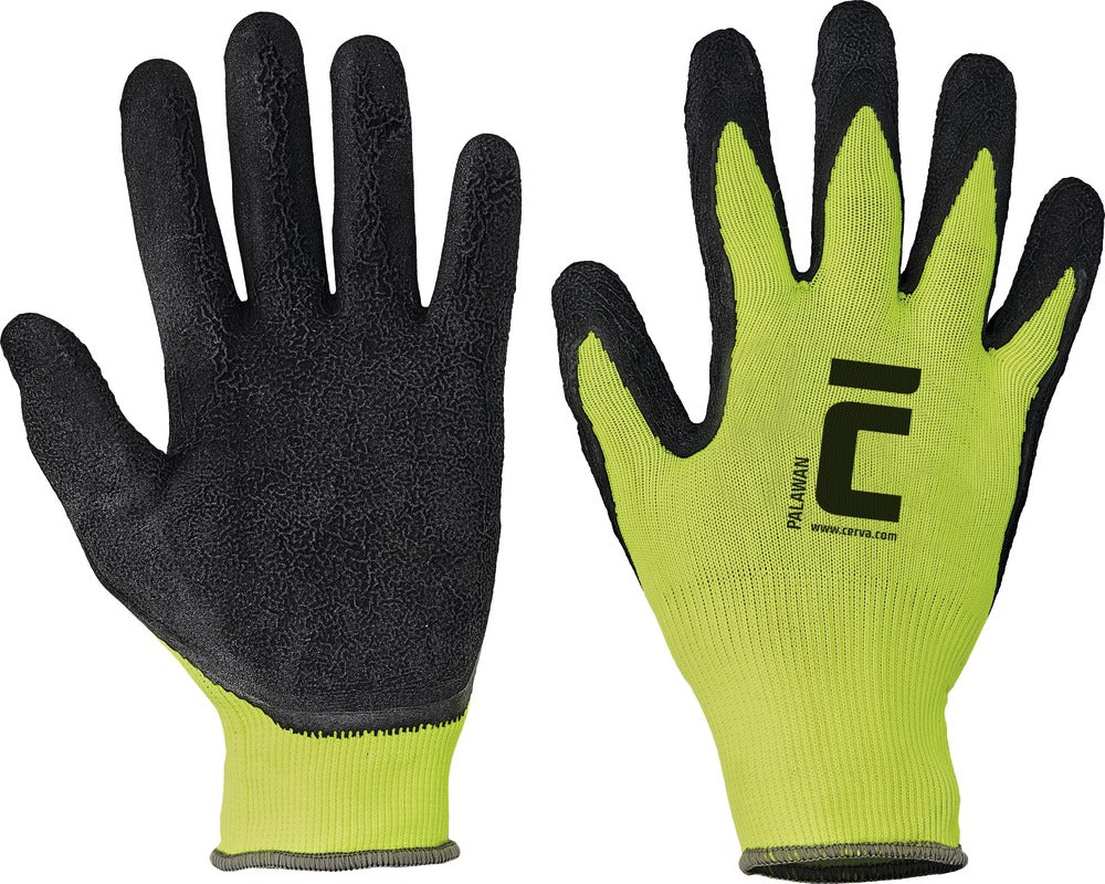 CERVA Werkhandschoenen Palawan Nylon/Latex Geel Maat 10/XL-769002