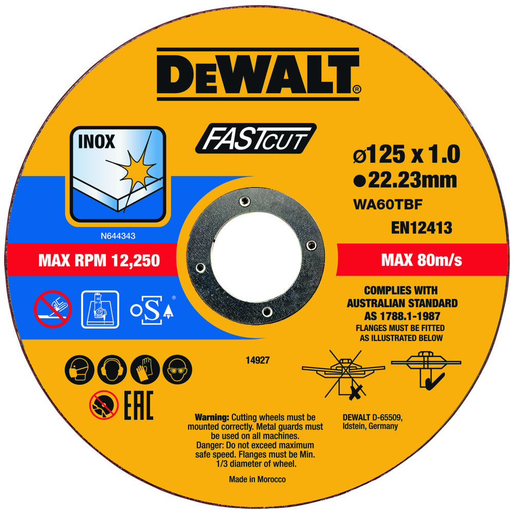 DeWALT Doorslijpschijven 125x1mm Metaal In Emmer DT20540-QZ 100st-776133